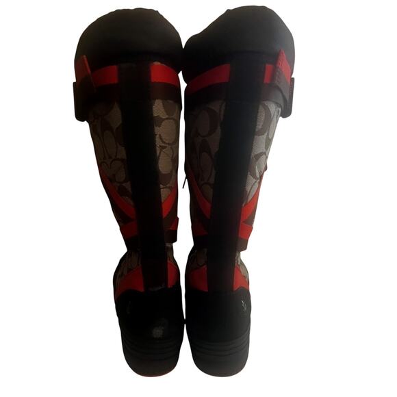 COACH Marian Classic Lace Up Sporty Print Chic Water Resistant Snow Boots 7 - Picture 14 of 15